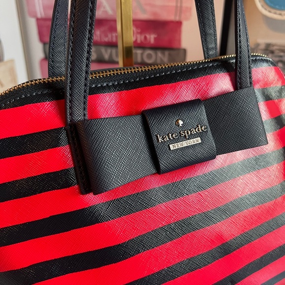 kate spade new york Julia Street Stripe Maise Satchel Bag - Picture 12 of 16